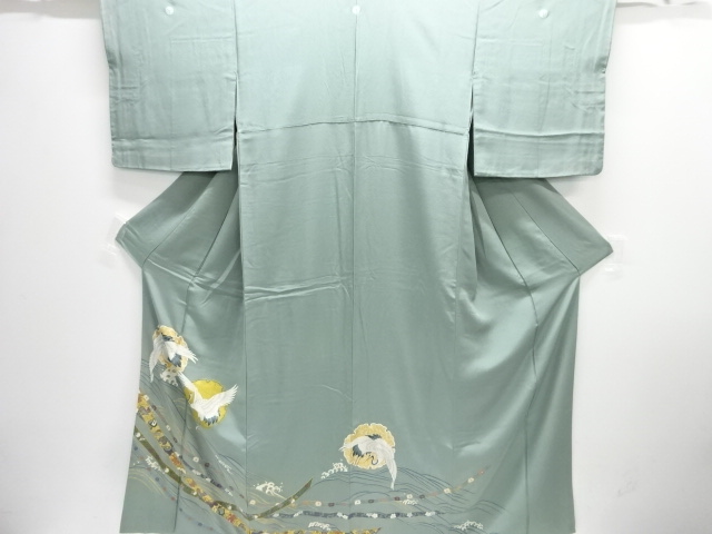 JAPANESE KIMONO / IRO-TOMESODE / WAVE & CRANE / ARTIST WORK